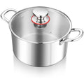 HaWare 7.7L Tri-Ply Stainless Steel Stockpot with Glass Lid
