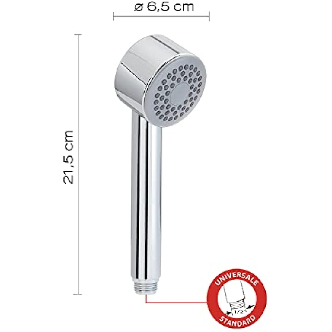 Gedy G-Trendy 01 Chrome Shower Head - Water-Saving ABS 1-Jet