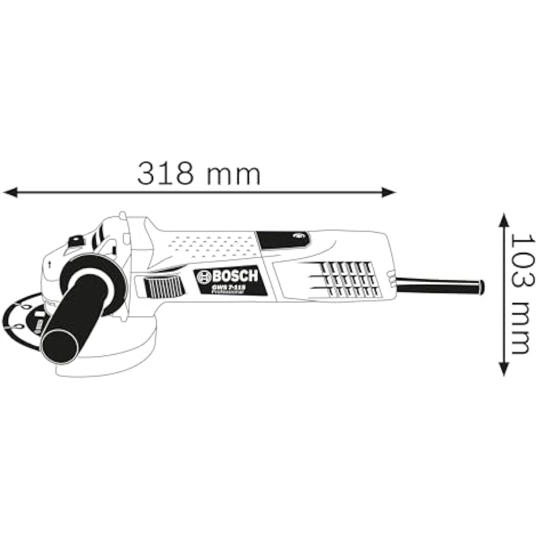 Bosch Professional GWS 7-115 Angle Grinder | 720W 115mm 110V