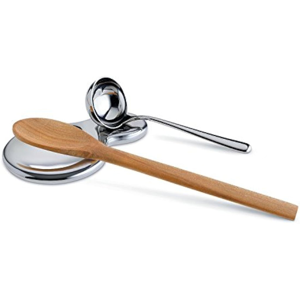 Alessi T-1000 Stainless Steel Spoon Rest and Utensil Holder – Silver