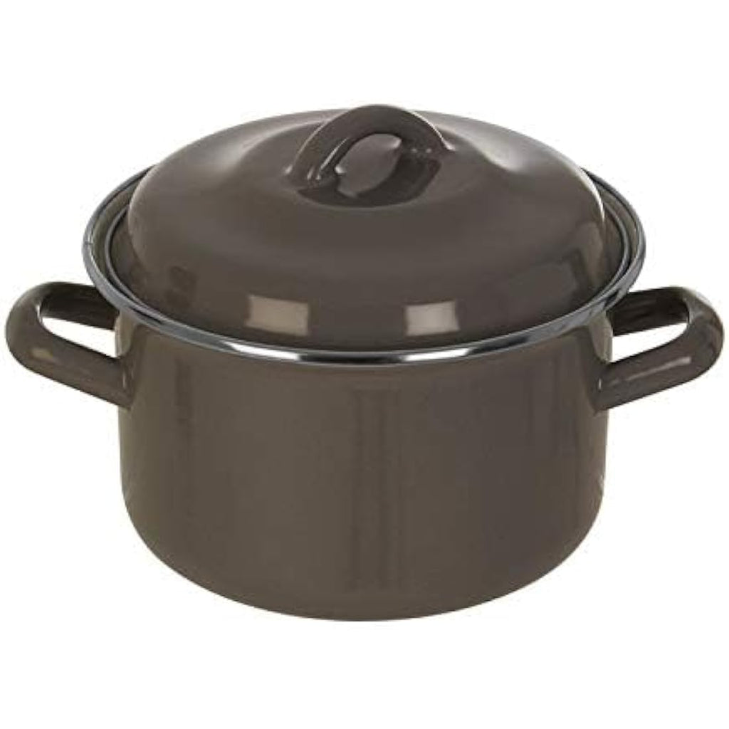 Jolof Store Enamel Casserole Dish with Lid – 2L Grey Cooking Pot