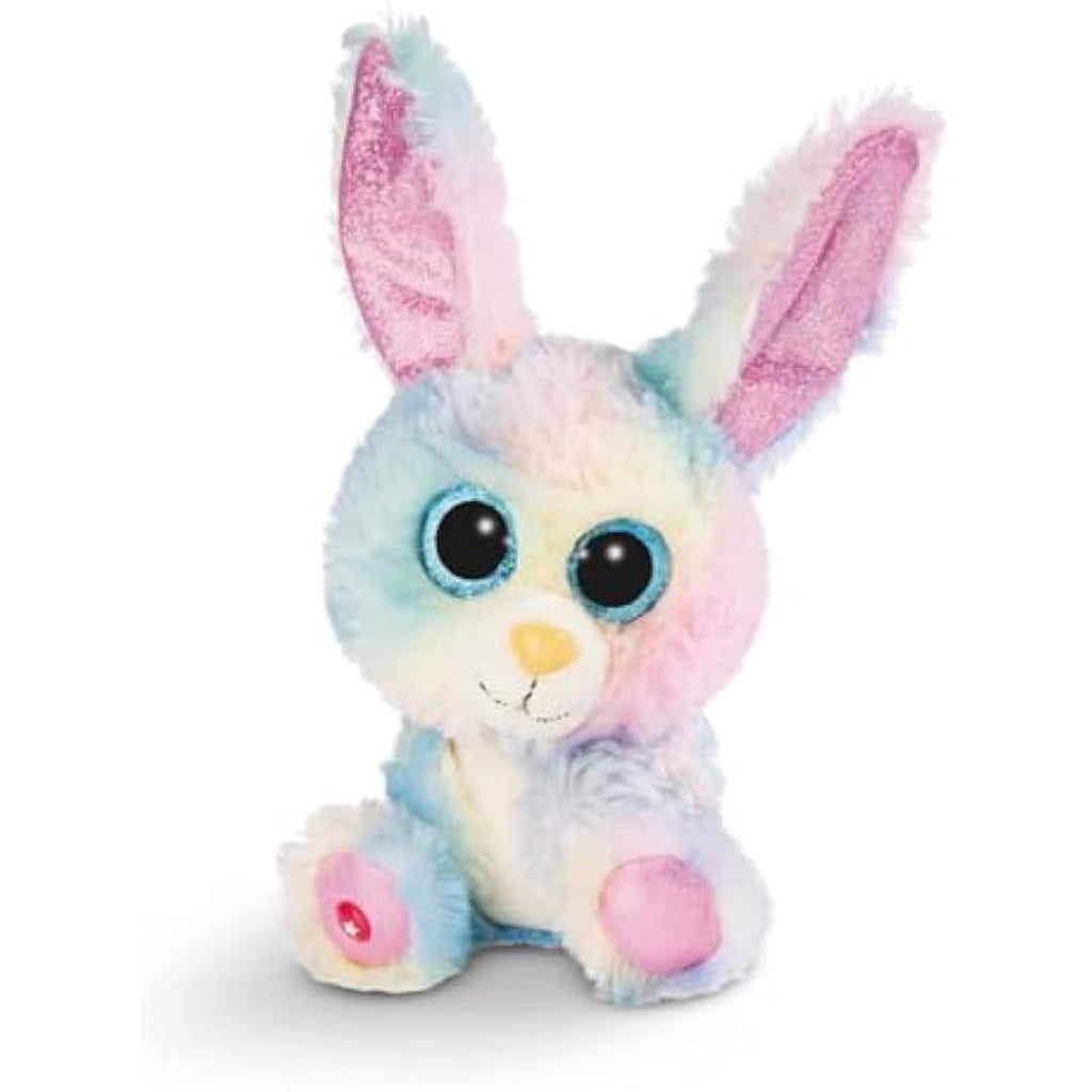 Nici Glubschis Bunny Rainbow Candy Plush - 15cm Grey Stuffed Animal