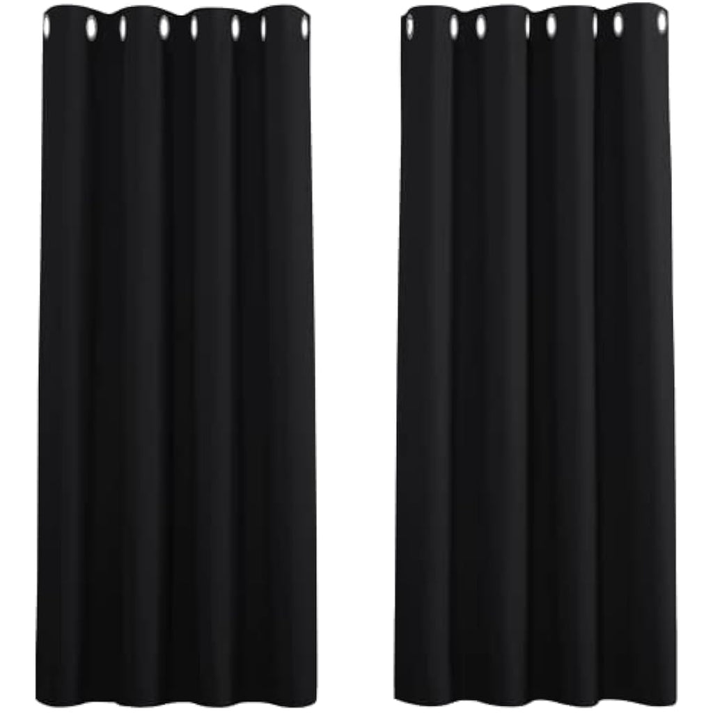 PONY DANCE Blackout Eyelet Curtains – Thermal Insulated 45 Inch Drop, 2 Panels