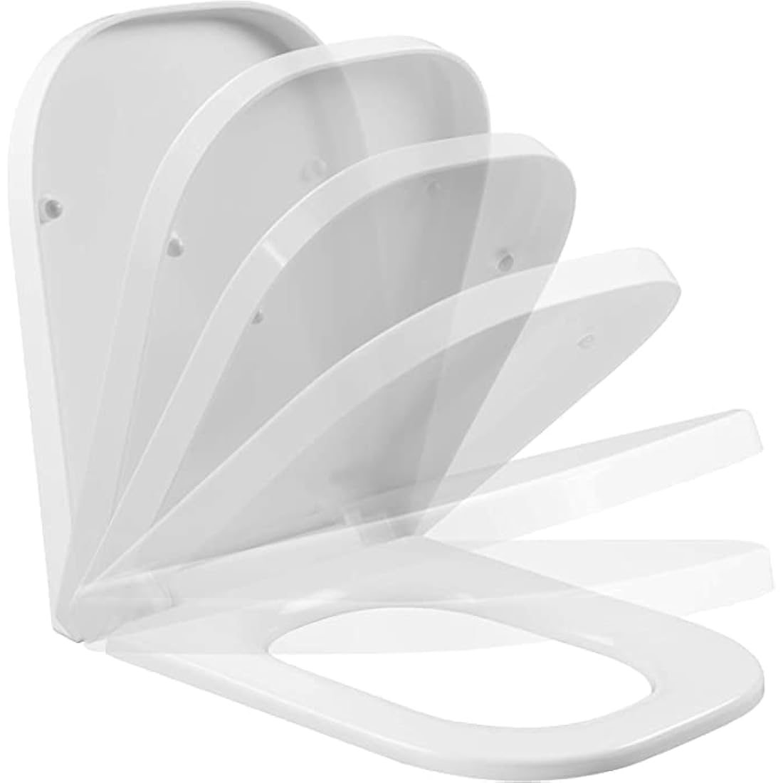 Jolof Store Square Toilet Seat – Soft Close Quick Release Plastic Loo Seat
