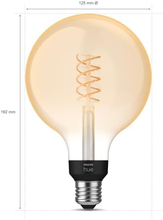 Philips Hue White Filament G125 Globe E27 Smart Retro Dimmable Bulb