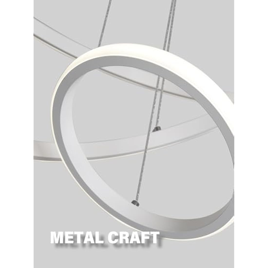 KAUCQI 3-Ring LED Chandelier | Dimmable Modern Pendant Light for Kitchen