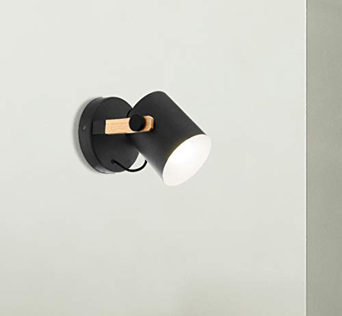 Eglo Hornwood Vintage Wall Lamp – Industrial Wood and Steel Sconce