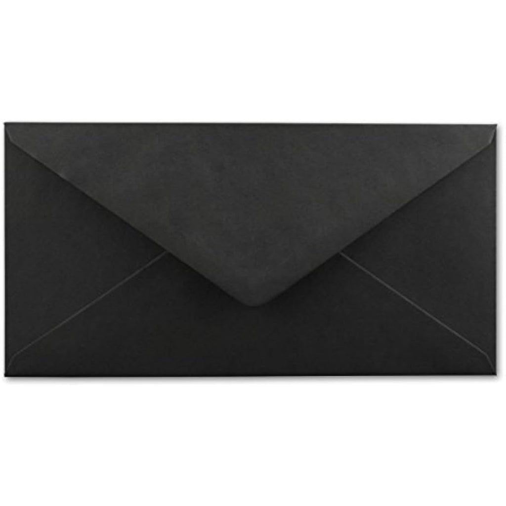 Gustav Neuser Black DL Envelopes – 110x220mm Gummed Paper – 150 Pack