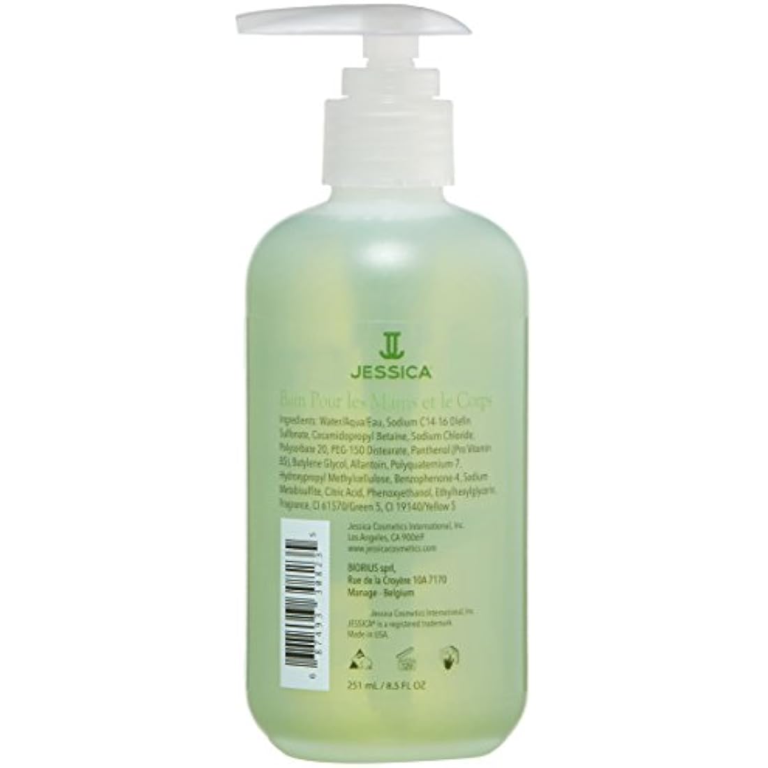 JESSICA Lemongrass Hand and Body Bath – Refreshing Soap-Free Gel, 251ml