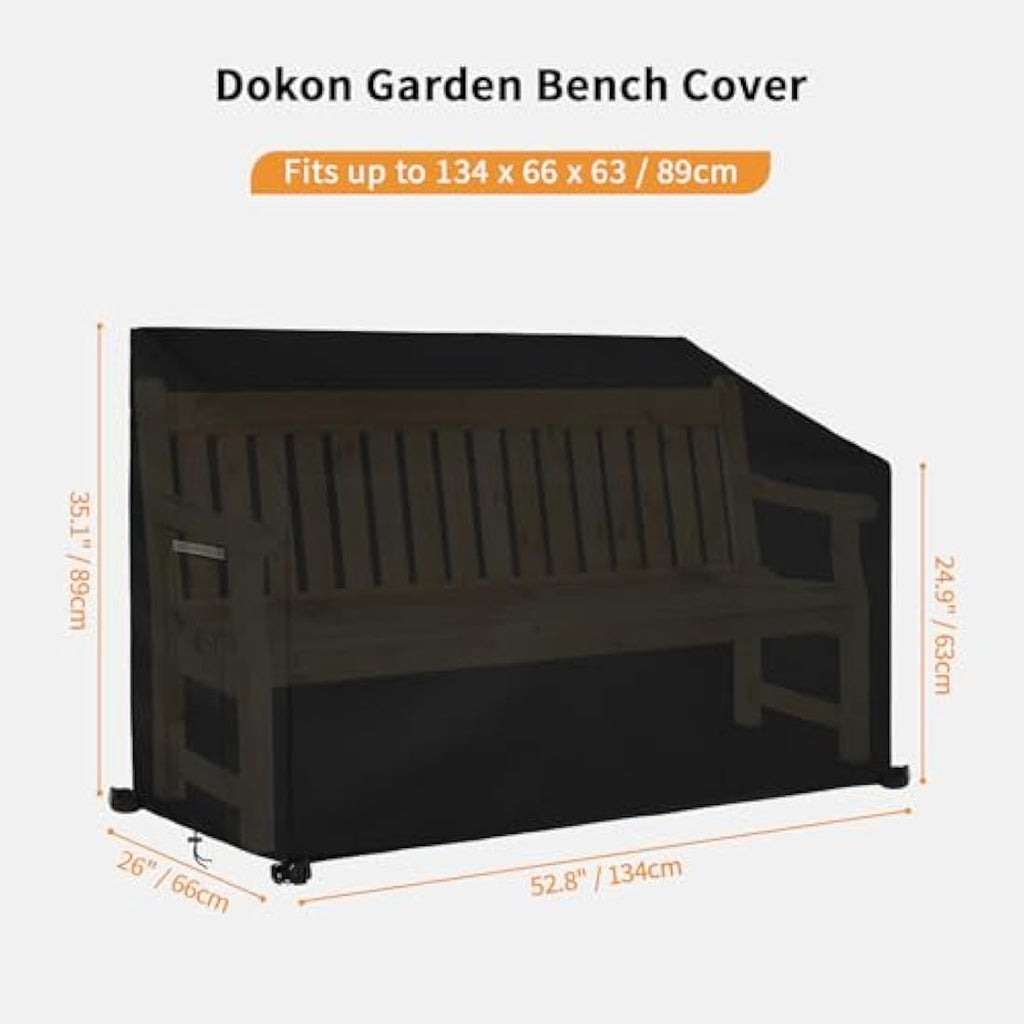 Dokon 2-Seater Garden Bench Cover | Waterproof Heavy Duty Oxford Fabric