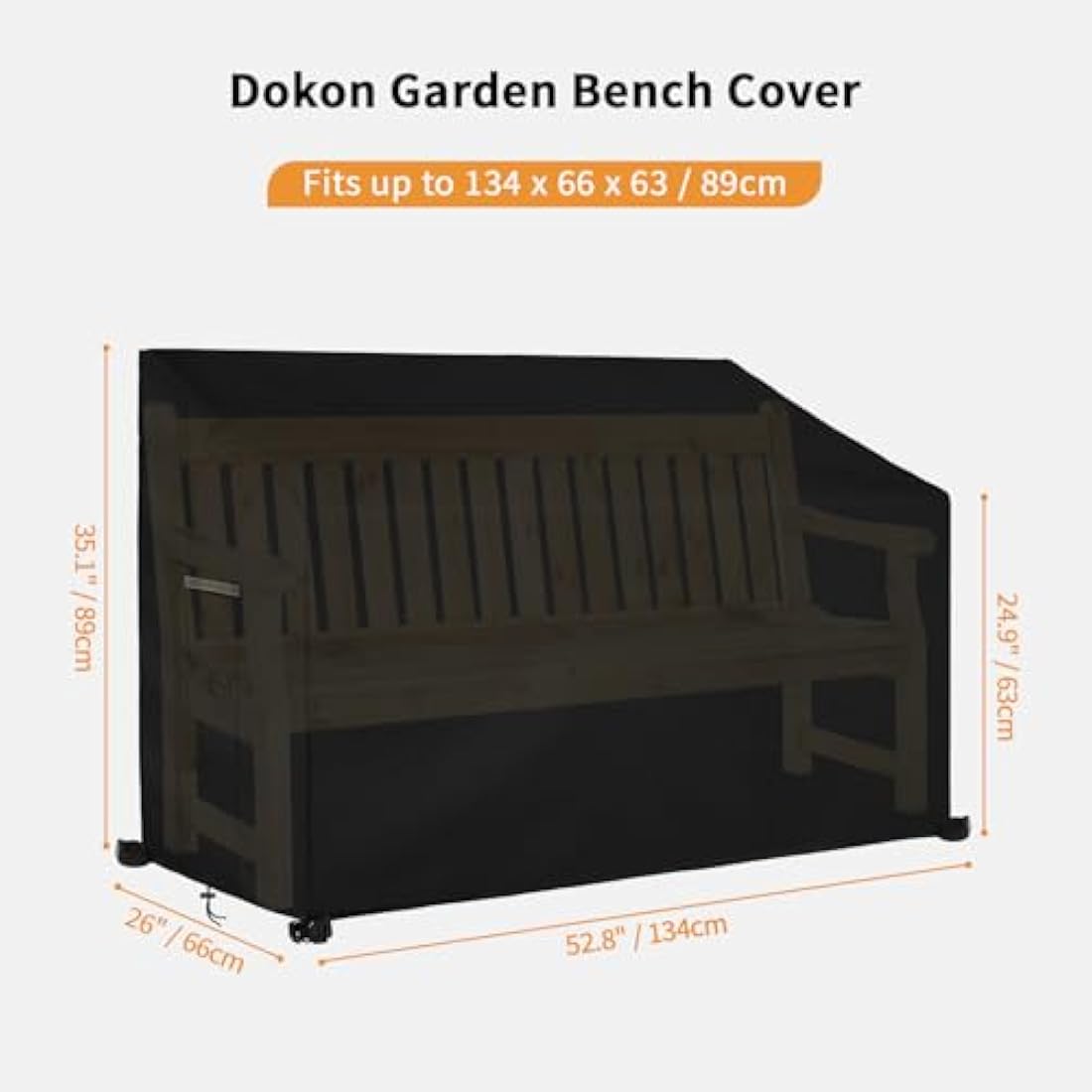 Dokon 2-Seater Garden Bench Cover | Waterproof Heavy Duty Oxford Fabric