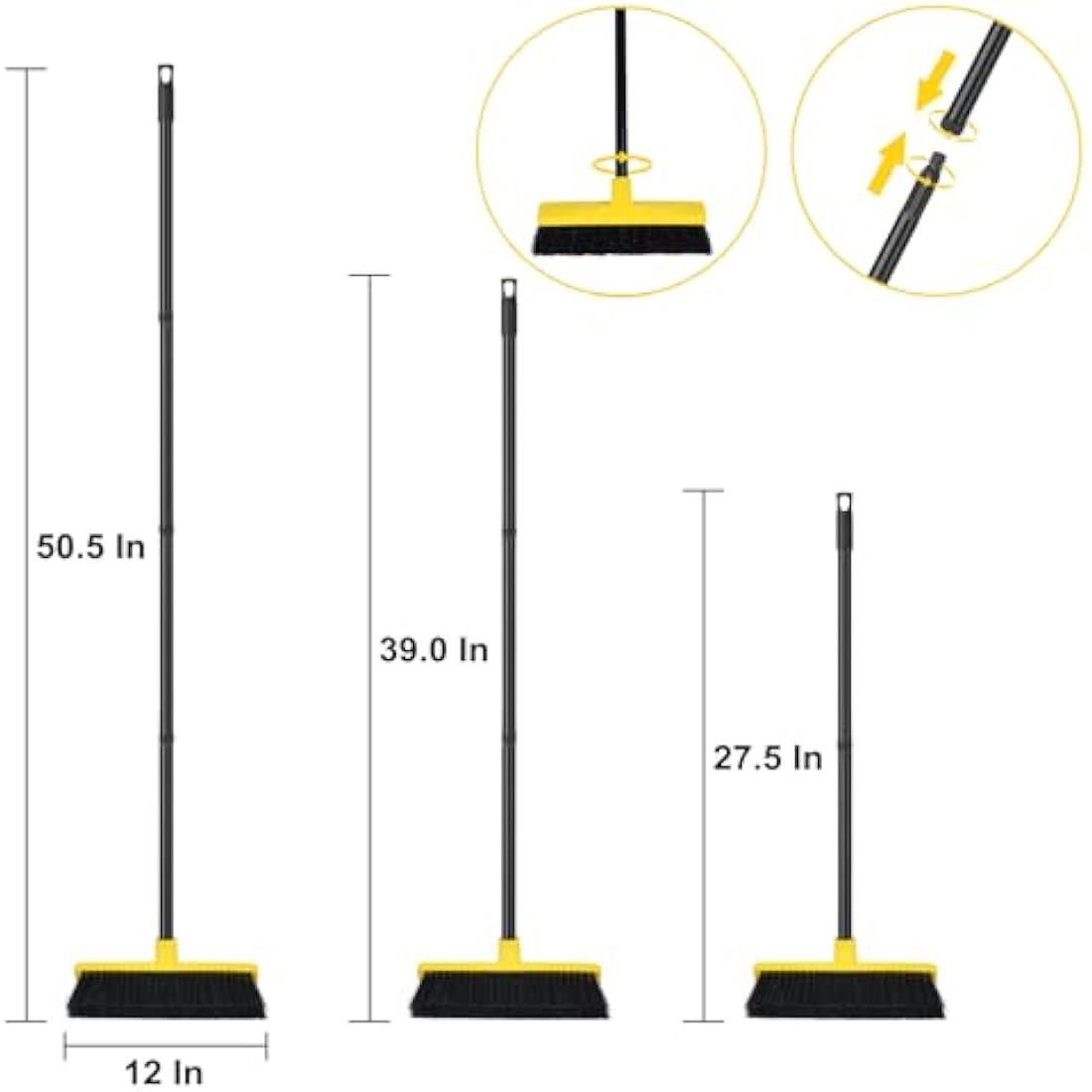 Heavy Duty Yard Brush – Stiff Bristle Outdoor Broom with 150cm Handle
