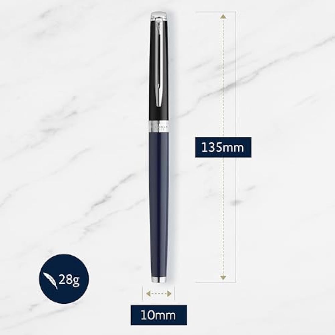 Waterman Hémisphère Fountain Pen – Black & Blue Lacquer, Fine Nib