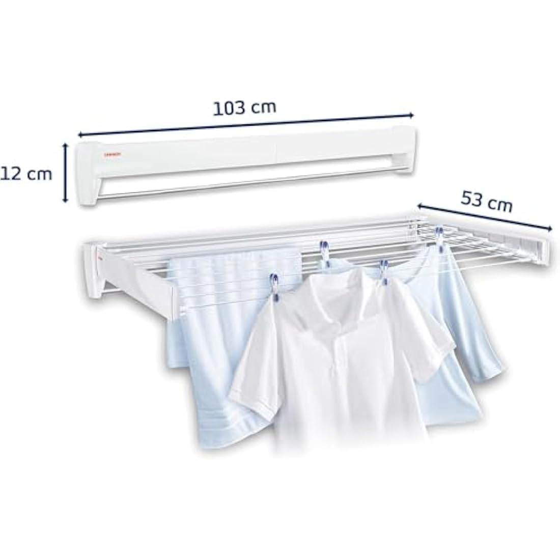 Leifheit Telegant 81 Protect Plus Wall-Mounted Clothes Airer – White