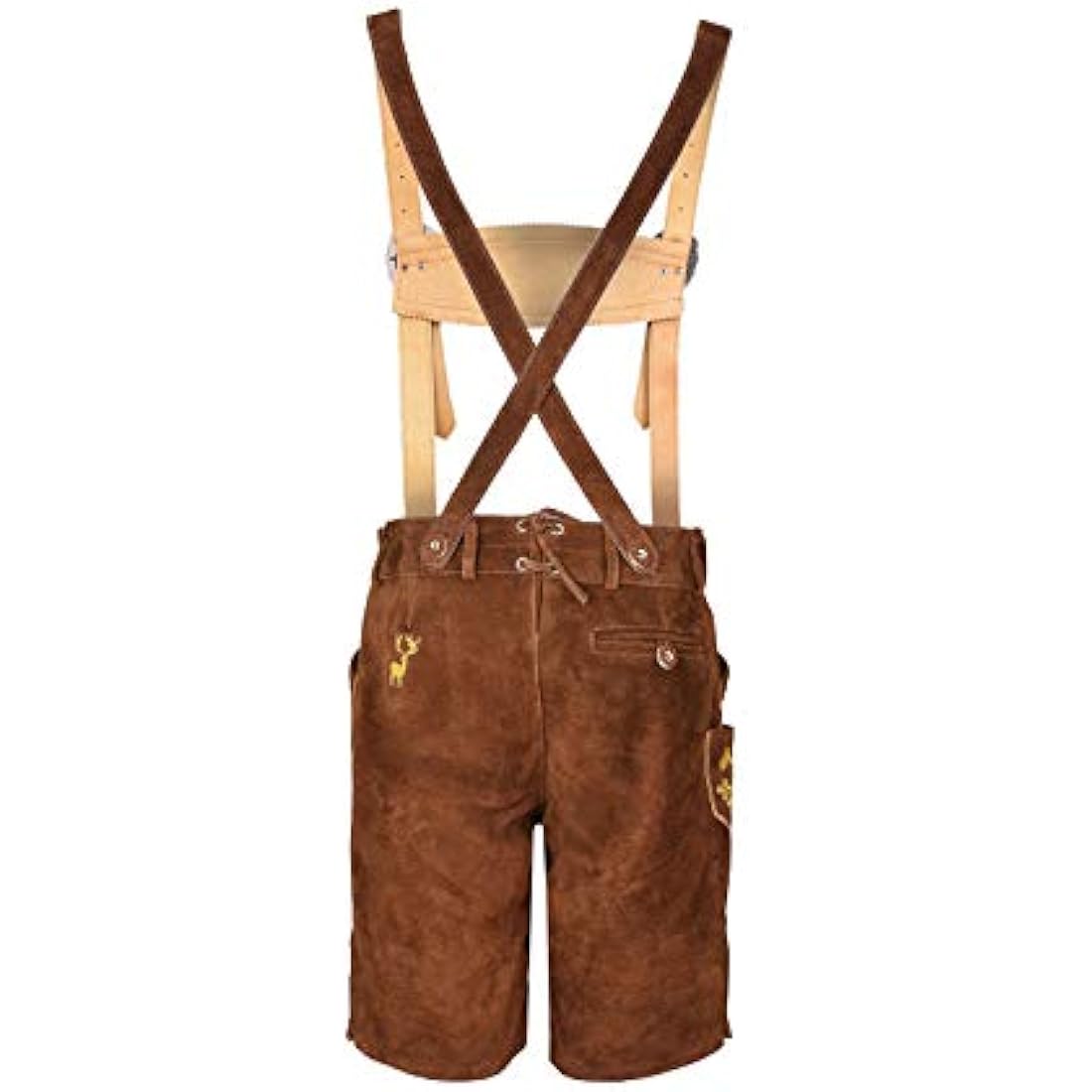 Men's Bavarian Lederhosen – Brown Suede Leather Shorts