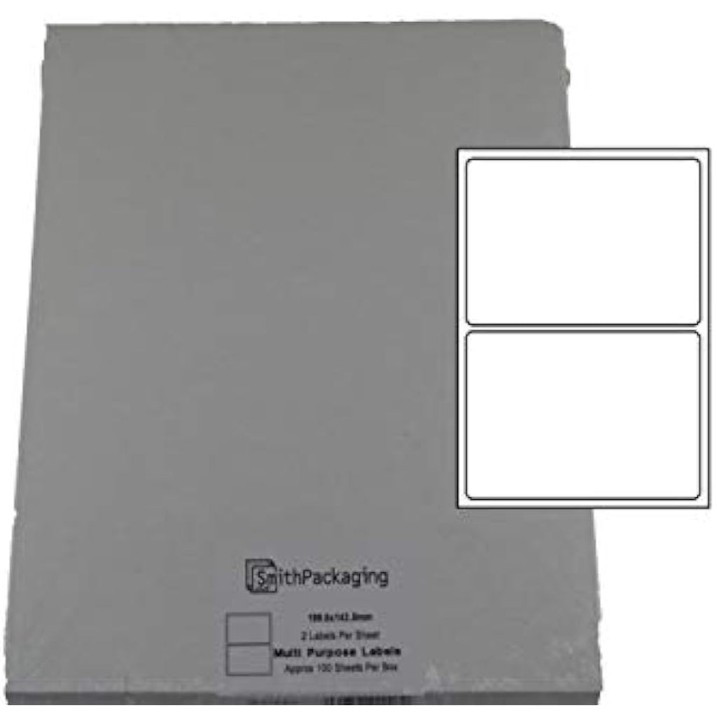 A4 Self Adhesive Address Labels | 2 Per Sheet | 100 Sheets