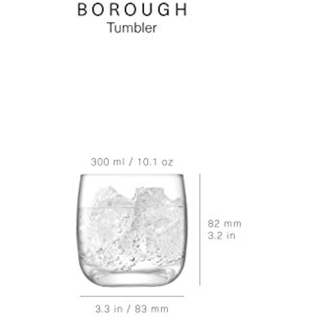 LSA International Borough Glass Tumblers – 300ml Clear Set of 4