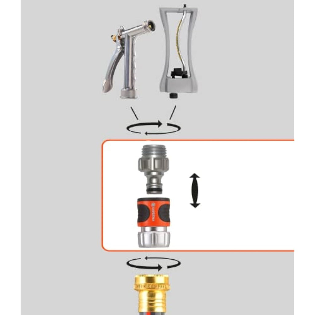Gardena Premium Metal Quick Connector Starter Set – 4 Piece Kit