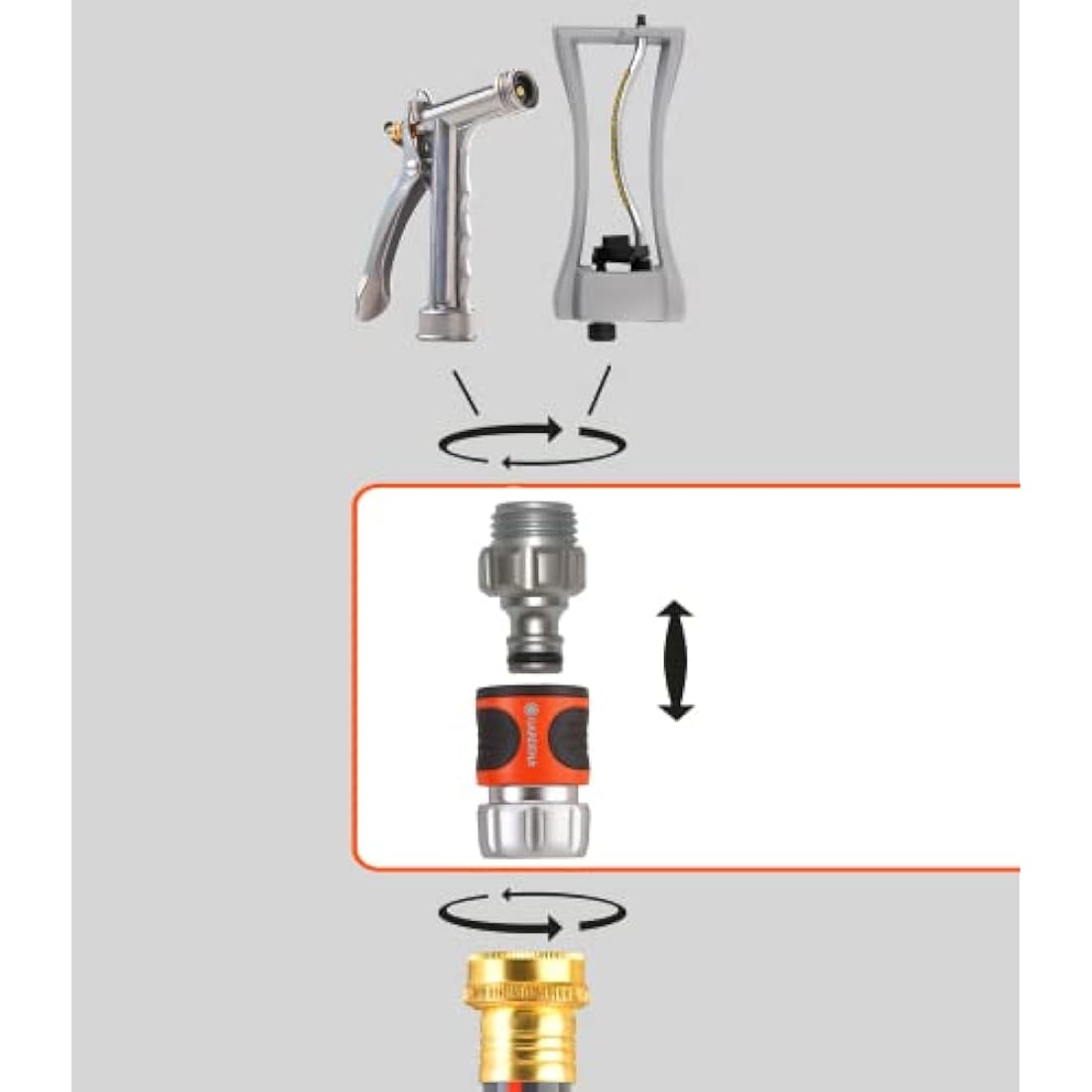 Gardena Premium Metal Quick Connector Starter Set – 4 Piece Kit