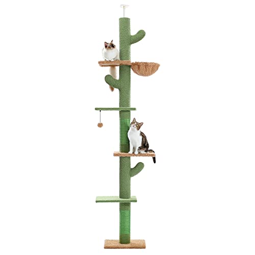 PAWZ Road Cactus Floor to Ceiling Cat Tree - 5-Tier Adjustable Tower