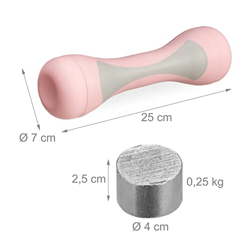 Relaxdays Adjustable Dumbbells Set of 2 | 1-2kg Rubberised Weights