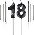 Jolof Store Black 18th Birthday Number Candles Set for Cake Toppers