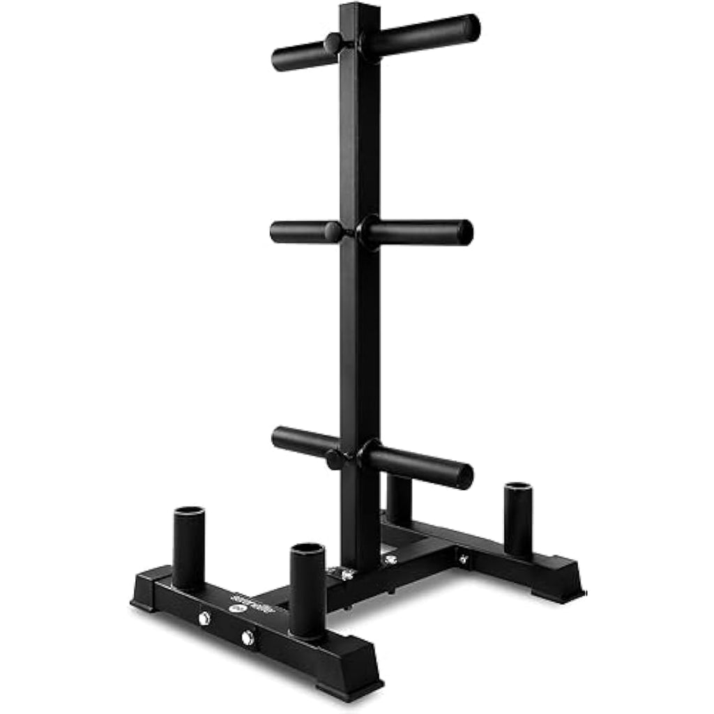 SereneLife Olympic Weight Plate Rack – 800lb Capacity Steel Gym Organizer