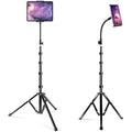 Elitehood 72” Gooseneck iPad Tripod Stand – Tall Tablet Floor Mount, Black