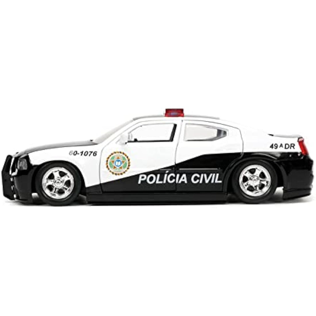 Jada 33665BK Diecast Collectible Miniature Car, Black/White Model