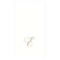 Caspari Monogrammed Paper Linen Guest Towels - Initial E, White, 24pk