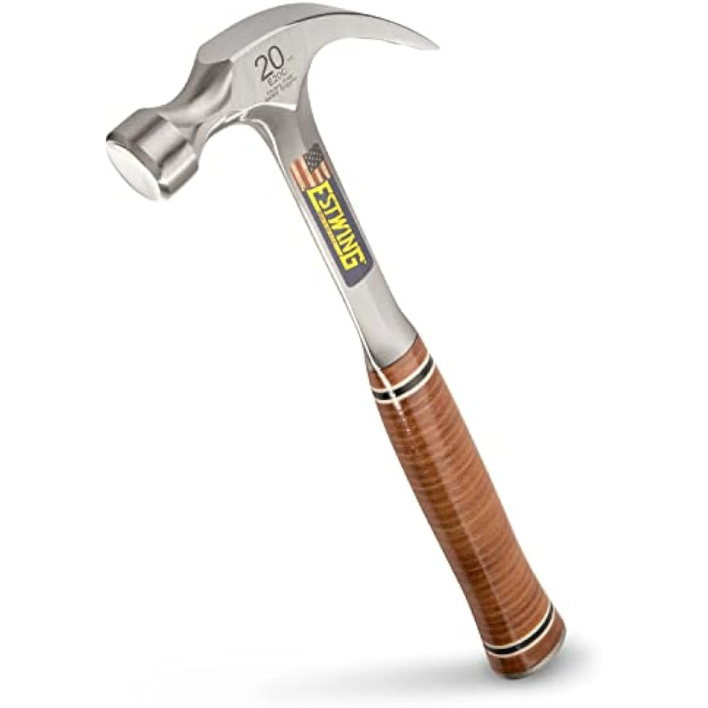 Estwing Curved Claw Hammer – 20oz Steel with Genuine Leather Grip