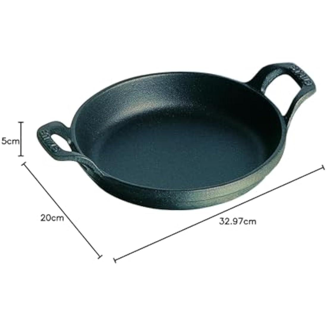 Staub Round Cast Iron Oven Dish - 20cm Matte Black Induction Cookware