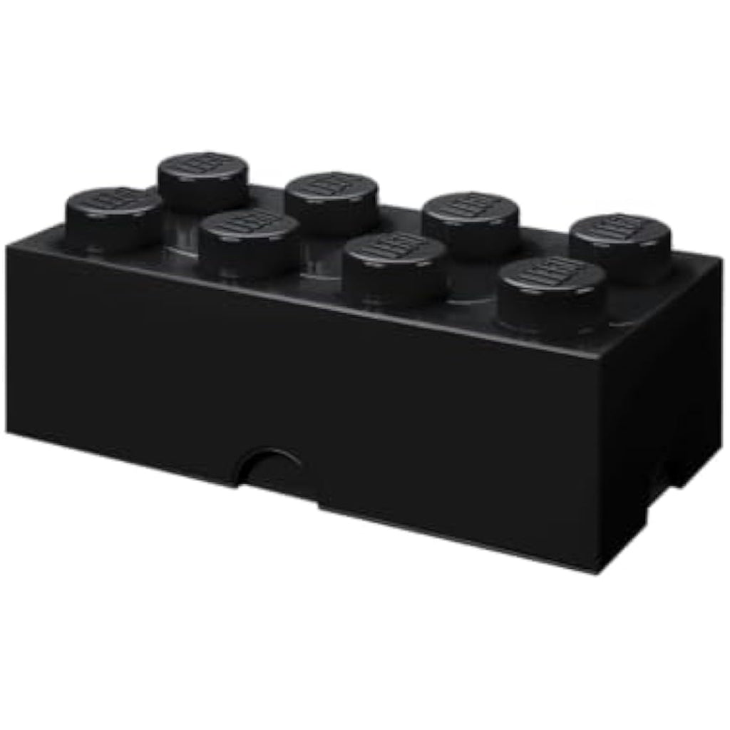 LEGO Storage Brick 8 Knobs - Stackable Plastic Toy Box, Black - 12.1L