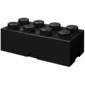 LEGO Storage Brick 8 Knobs - Stackable Plastic Toy Box, Black - 12.1L