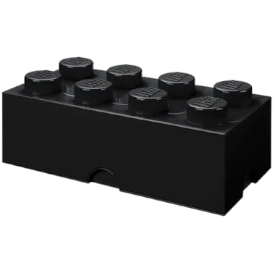 LEGO Storage Brick 8 Knobs - Stackable Plastic Toy Box, Black - 12.1L