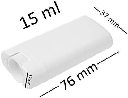 Jolof Store White Deodorant Containers - 10-Pack 0.5 Oz Refillable Tubes
