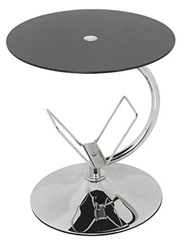 mahara Black Glass Decorative End Table Side Table Coffee Table, Round, 45cm x 45cm, for Living Rooms, Lounges, Study, etc - image 3
