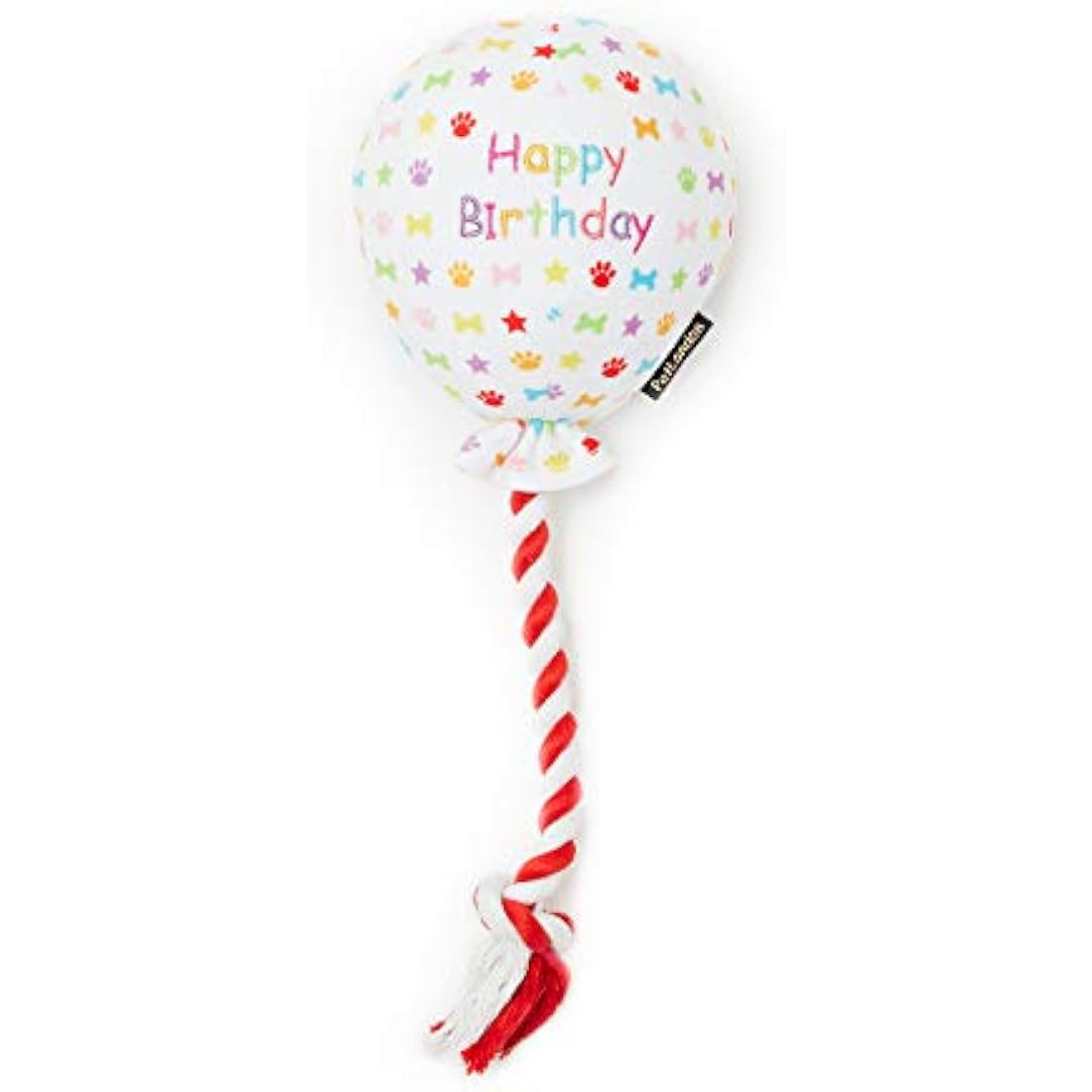Pet London Birthday Balloon Dog Toy – Rainbow Confetti Plush Gift