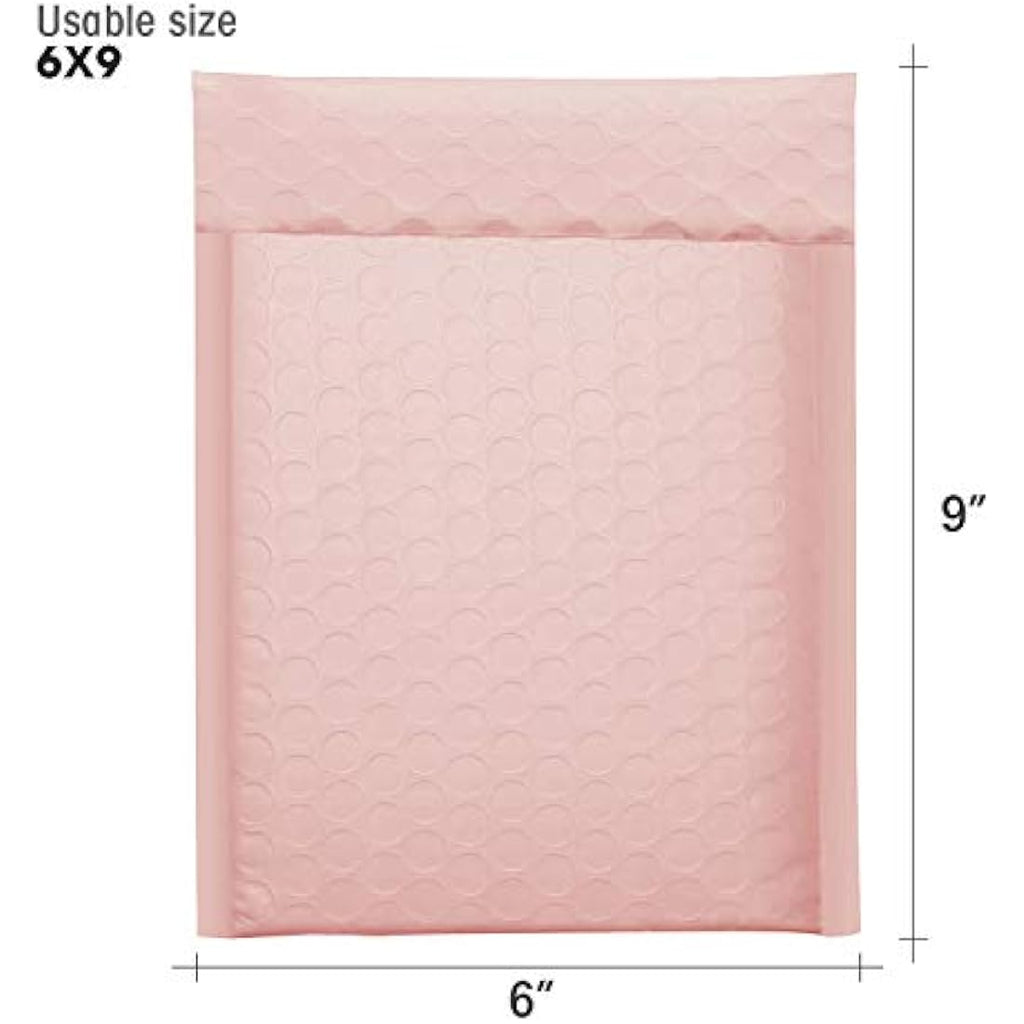 Switory Padded Envelopes | 25 Pack Pale Pink Bubble Mailers, 15.3x22.9cm