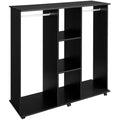 HOMCOM Double Open Wardrobe on Wheels | Mobile Garment Rack with Shelves