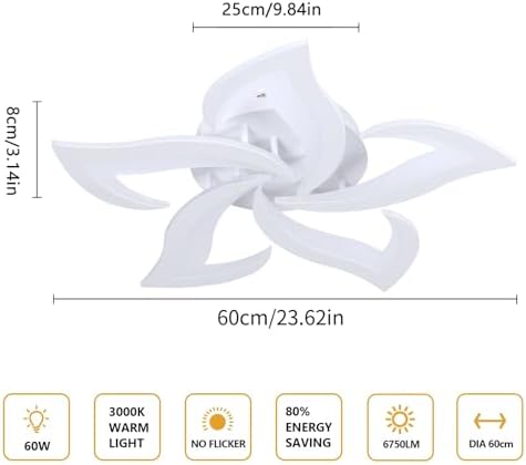 Comely Modern Petal LED Ceiling Light – 60W 3000K Warm Lotus Lamp