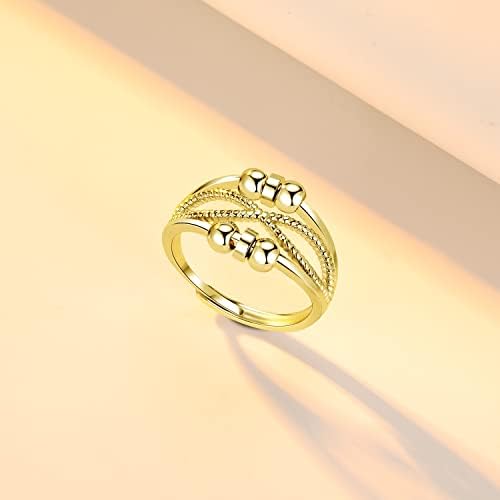 925 Sterling Silver Anxiety Ring – Adjustable Fidget Spinner