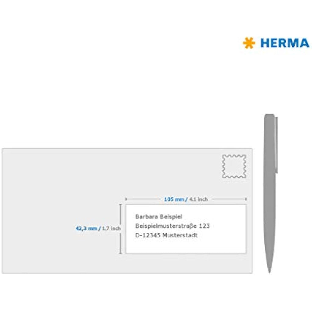 HERMA A4 Multipurpose Labels | 105 x 42.3 mm White Stickers | 200 Sheets