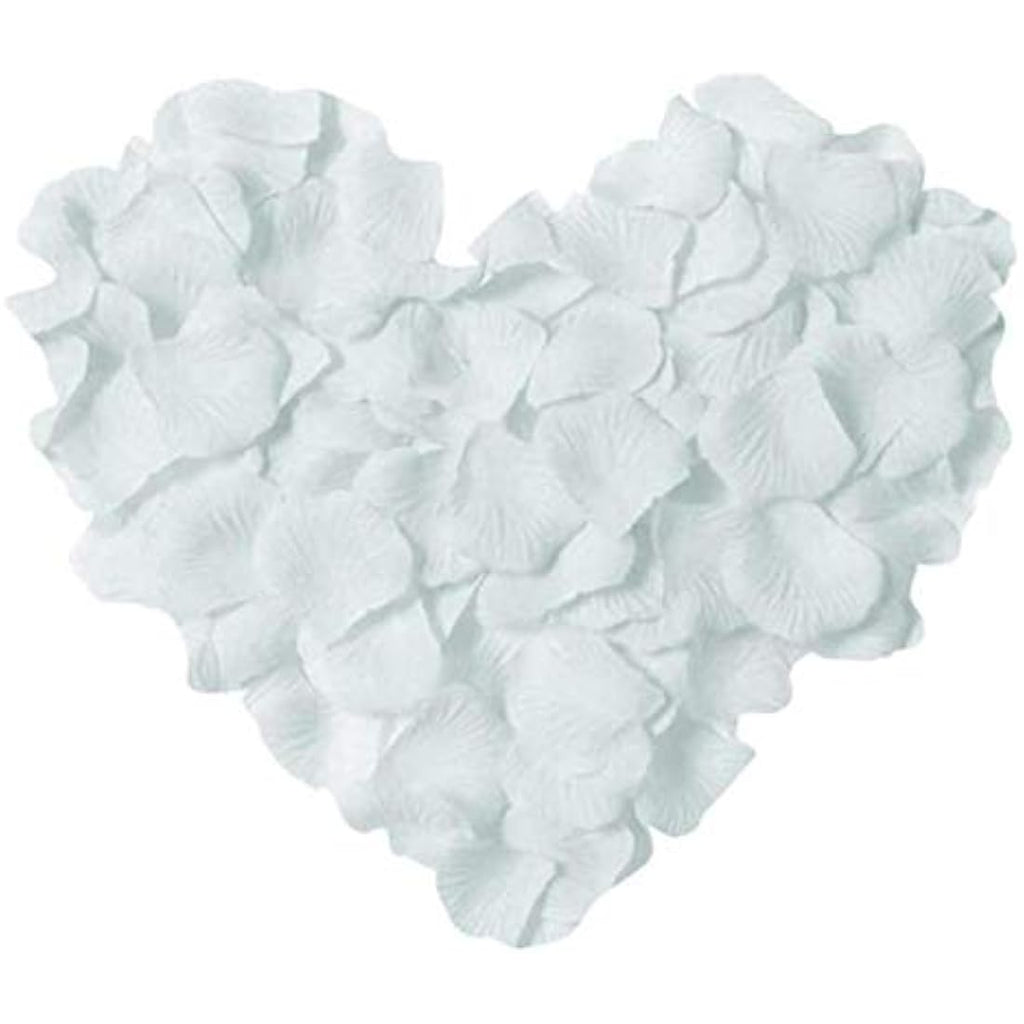 RuiChy 1000pcs White Silk Artificial Rose Petals for Wedding Decor
