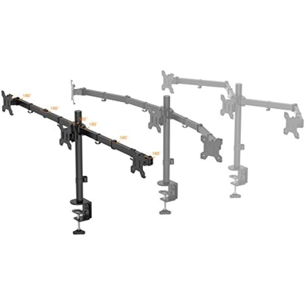 BONTEC Triple Monitor Stand | 13-24 inch Steel Desk Mount for 3 Screens
