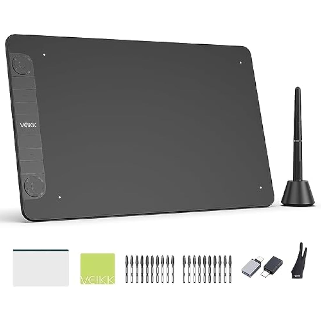 VEIKK VK1060PRO Drawing Tablet | 10x6 Inch Graphic Pad with 2 Scroll Wheels