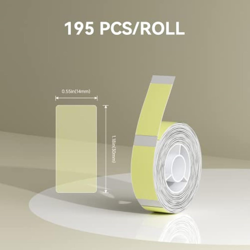 NIIMBOT D11 D110 D101 Thermal Label Maker Tape - Clear Yellow (14x30mm)