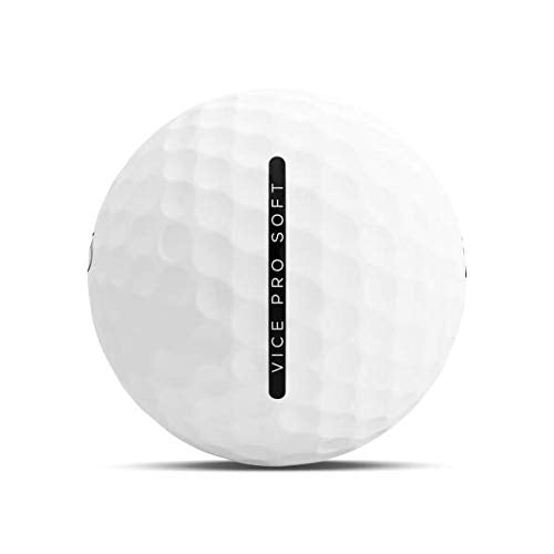 Vice Golf Pro Soft Golf Balls – 3-Piece Urethane, Matte White (12 Pack)