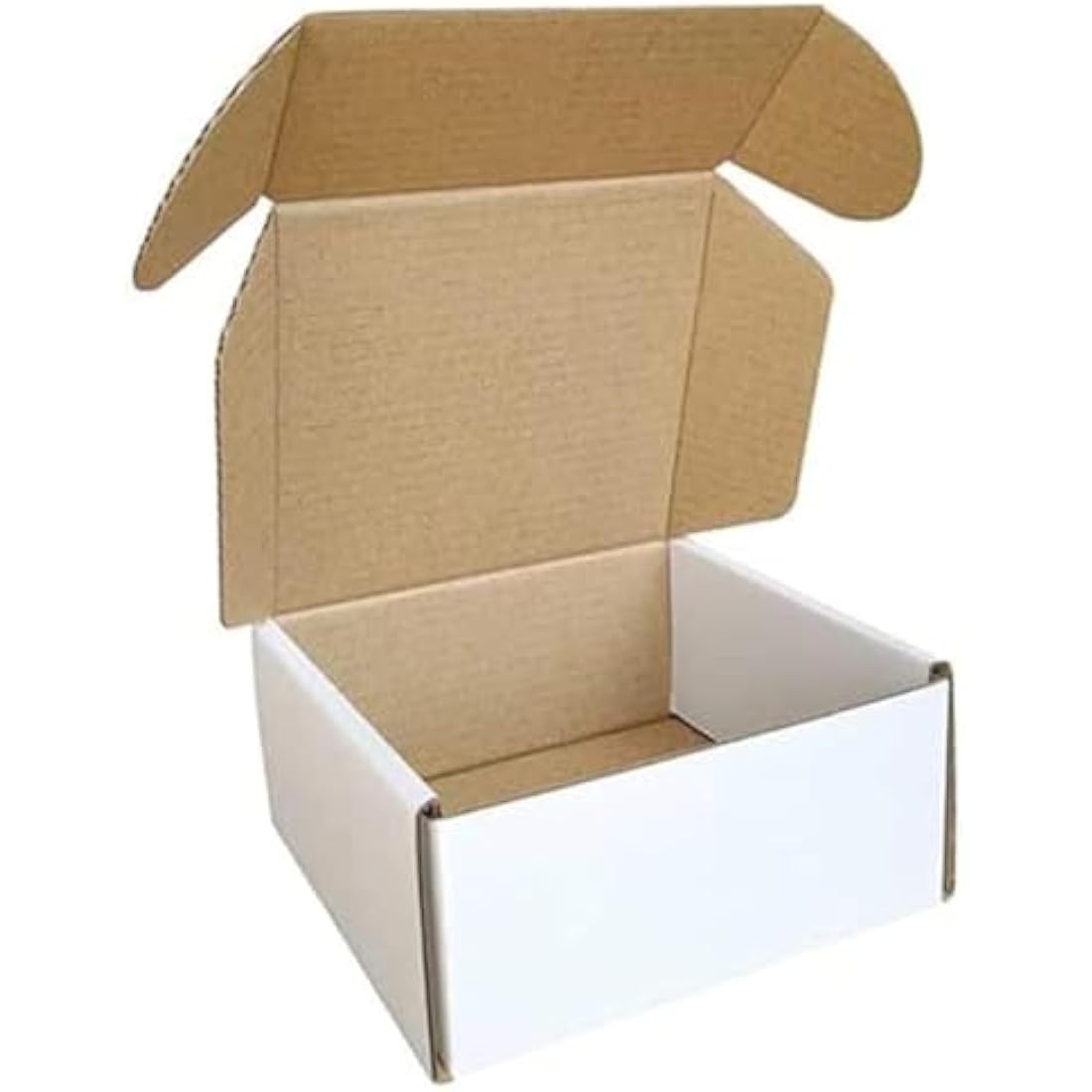 Jolof Store White Corrugated Postal Boxes | 10x10x5cm Small Mailers (50 Pack)