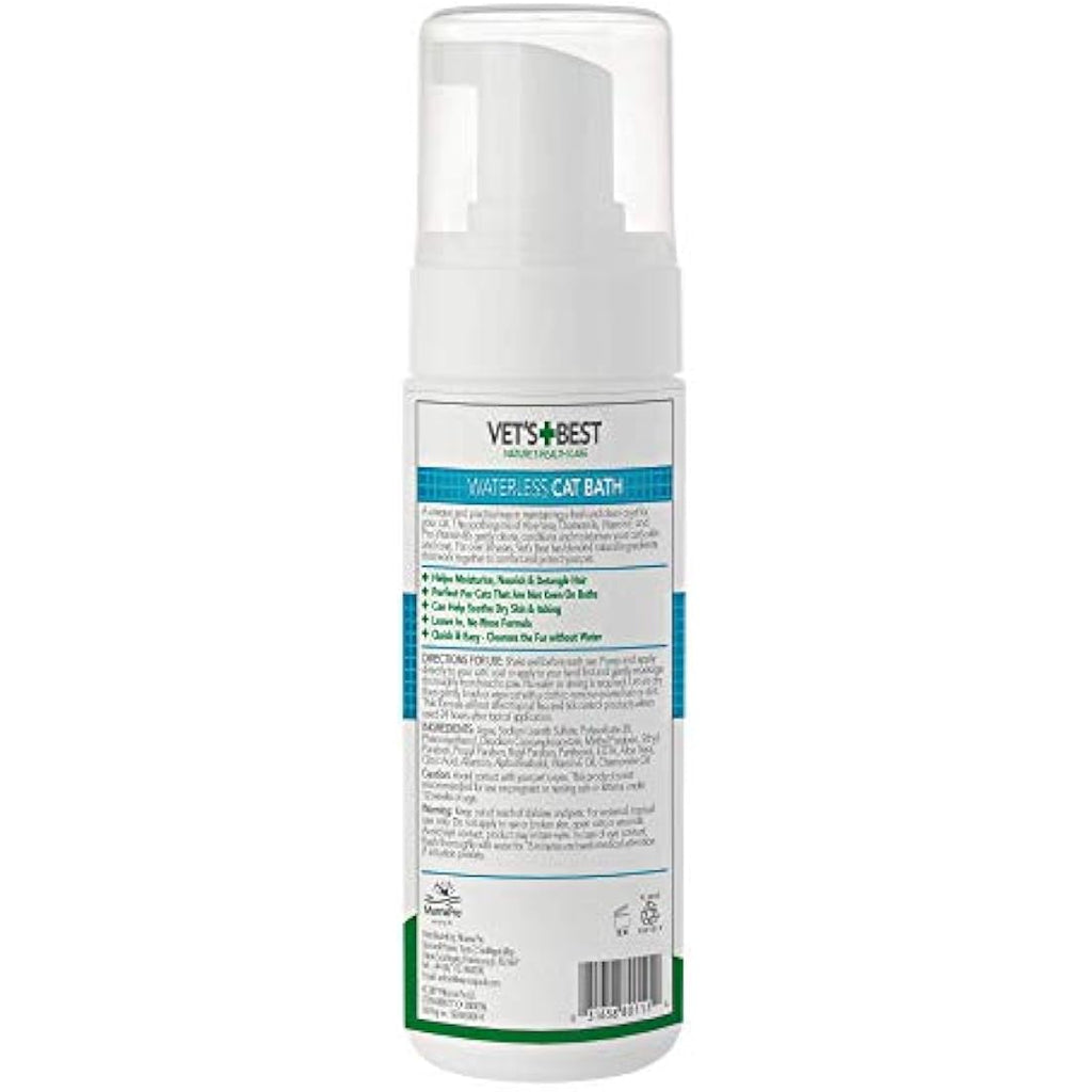 Vet's Best Waterless Cat Shampoo – Natural No-Rinse Foam for Cats 150ml